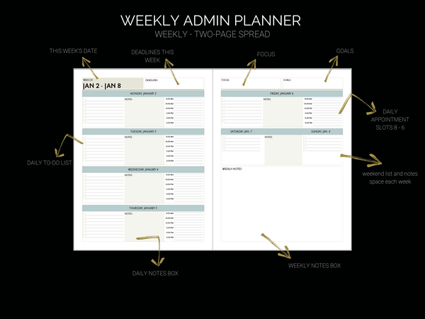 Weekly Admin Planner